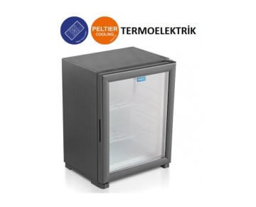MİNİBAR TERMOELEKTRİK (PELTİER) SİSTEM CAM KAPI 40 LT SİYAH RENK